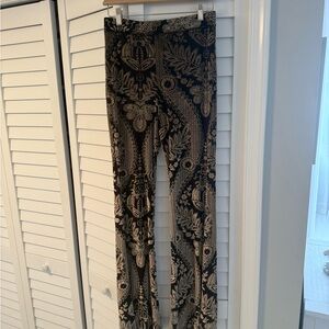 12th Tribe Black and Silver Patterned Pants